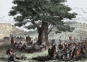 Tatillerin tadını çıkaran Cermenler - 19. yüzyılın sonunun gravürü by Unknown artist