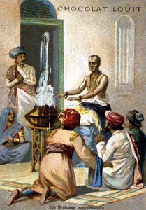 Brahman manyetizatörleri. 19. yüzyılın sonlarına ait kromolitograf.. by Unknown artist