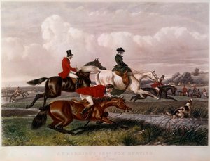 Fox Hunt Gravür, John Frederick Herring (1795-1865) (e.engl.) 19. yüzyıl Özel Koleksiyonu by Unknown artist