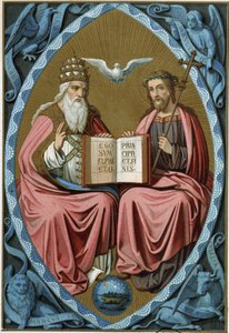 Kutsal Üçlü - chromo.19. yüzyıl, 15. yüzyıl doktorundan sonra by Unknown artist