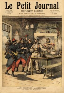 Ordunun, sivillerden barınma talebinde bulunmak amacıyla askerlerine sahada sağladığı konaklama bileti. “” Le petit Journal” da gravür 23/09/1893. Selva