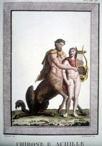 Centaur Chiron ve Aşil - Mitolojik Sözlükte by Unknown artist