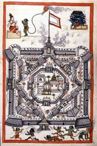 17. yüzyıldan kalma bir kağıt el yazmasında Lanka şehri (Seylan, Seylan). by Unknown artist