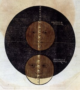 Ay tutulması - 16. yüzyıldan tedavi edilen “Astronomicon caesarum” da. by Unknown artist