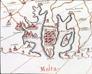 Malta adası, Fort St. Elmo ile (Portulan de Castellini
