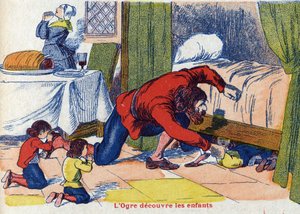 Dev çocukları keşfeder. Fransız yazar Charles Perrault