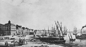 1833 yılında Bordeaux rıhtımları by Unknown artist