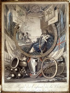Zaferin çocuklarının geri kalanı: Napolyon Savaşı askerleri hakkında alegori. n.d. 19. yüzyıl. by Unknown artist