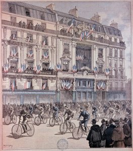 Paris-Brest yarışının başlangıcı - 12/09/1891 tarihli “” Petity Journal” da by Unknown artist