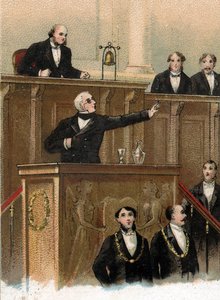 Adolphe Thiers'in (1797-1877) 1870 olaylarını, 3 Mayıs 1866'yı tahmin ederek yasama organına sunulmasında geriye tek bir suç kalmıştır (Adolphe Thiers, kolordu toplantı salonunda konuşması lÃ by Unknown artist
