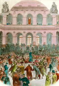 Bourse de Paris Gravür 1856 Özel koleksiyonundaki döviz bürolarının çöpleri by Unknown artist