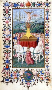 Francesco Petrarca (Petrarca) tarafından Triunfus Amoris (aşk zaferi). 15. yüzyıl el yazması. Trivulziana, Milano. by Unknown artist