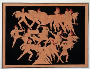 Truva Savaşı - ortada: Menelas, Patrokles