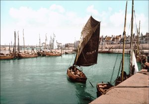 Calais, liman manzarası. Fotokrom v. 1890. by Unknown artist
