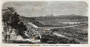 Arka planda Fuji Dağı ile Yokohama banliyösü Homoura