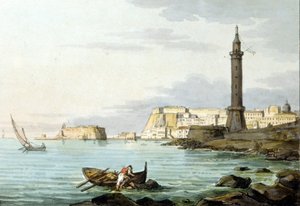 Limandan Napoli manzarası. Solda Castel dell