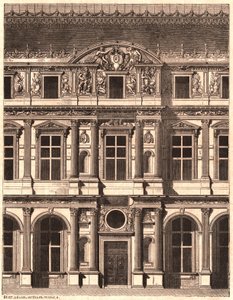 Louvre, Paris, Fransa avlusunun ön kısmının görünümü by Unknown