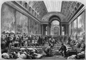 Postanenin kurulu olduğu Versay kalesinin savaşlarının galerisinin görünümü by Unknown artist