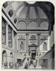 Louis XV yönetimindeki Bordeaux tiyatrosunun antre ve merdivenlerinin görünümü - “Yüzyıllar boyunca Fransa ve Fransızlar”. by Unknown artist
