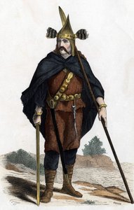 Savaşçı, bronz silahlar dönemi - “” Yüzyıllar boyunca Fransızların sivil ve askeri kostümlerinde Paris F. Roy 1882 ””. by Unknown artist