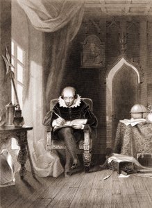 William Shakespeare (1564 - 1616) ofisinde. by Unknown artist