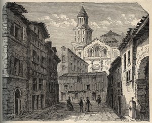Saint-Front Katedrali - Perigueux - Dordogne - Fransa - “” PATRIE” deki (Aziz Cephe) gravürü - FRANSA