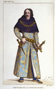 1365 yılına ait Chevalier de la Cosse de Genet posteri kostümü. 1830 gravürü by Unknown artist