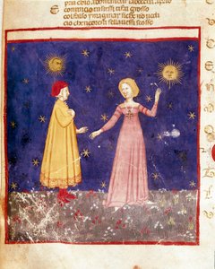 ilk cennet: Dante, Cennette Beatrice ile tanışır. Dante Alighieri