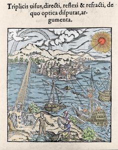 Alhazen, Abu Ali Al-Hasan Ibn al-Haitham (987-1038 veya 965-1039?) - Iraklı matematikçi, fizikçi ve filozof tarafından “Opticae Thesaurus” da örnekleme. 1572 by Unknown artist