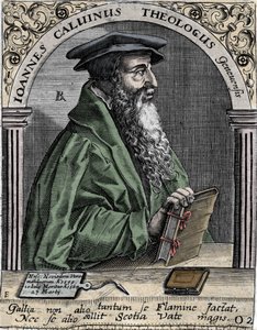 Jean Calvin (1509-1564), Fransız dini reformcu ve yazar portresi. by Unknown artist