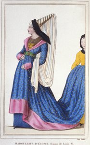 İskoçya'nın Margaret'i, Fransa'nın Dauphine portresi - I. James'in kızı, İskoçya Kralı ve Louis XI'in karısı. 1418-1445. 1830 gravürü. by Unknown artist