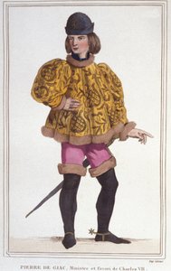 Charles VII, Maliye Bakanı ve Müfettiş'in favorisi Pierre de Giac'ın portresi. 1830'dan kalma gravür by Unknown artist