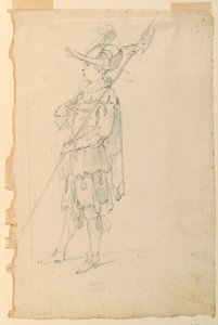 Çizim, Kostüm Tasarımı: Bir Bale için Halberdier, yaklaşık 1720