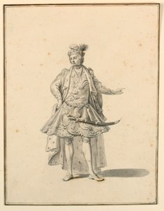 Çizim, Kostüm Tasarımı: Pers Prensi, Giuseppe Galli Bibiena Tarafından Tasarlanan Bir Sahne Prodüksiyonu için, 1719 by Unknown artistUnknown artist