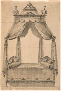 Çizim, Bir Yatak Tasarımı, yaklaşık 1785