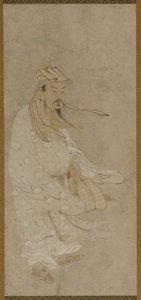 Şiddetli bir rüzgarda duran Çinli bir adam by Unknown artist
