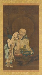 Bir Luohan ve bir görevli by Unknown artist