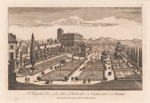 Roma yakınlarındaki Vaticano'daki Belevedere Koltuğu'nun Perspektif Görünümü by Unknown artist