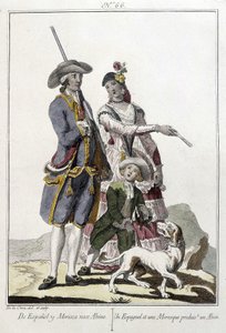 Bir İspanyol ve bir Mağribi, bir alvin - gravür doğuruyor by Unknown artist