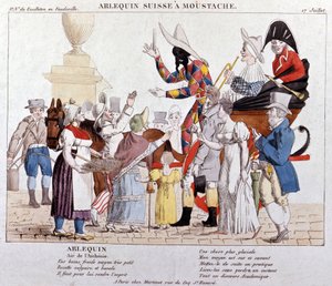 Bıyıklı bir İsviçreli harlequin. by Unknown artist