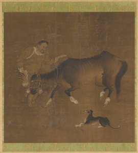 Bir Tatar, bir deri bir kemik at ve bir köpek by Unknown artist