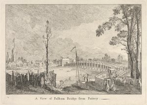 Fulham Köprüsü'nün Putney'den Görünümü by Unknown artist