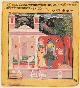 Sevgilisini Beklerken Yoldan Ayrılan Bir Kadın: “Chawand Ragamala”dan Malkoslu Gunakali Ragini by Unknown artist