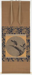 Bambu kütüğünde bir kuş by Unknown artist
