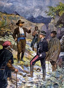 Sardunyalı bir haydut tarafından görevlendirilen bir jandarma. 1899. by Unknown artist