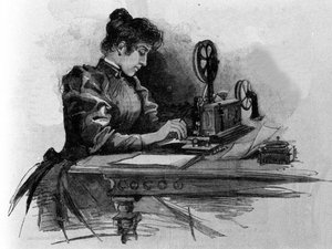 Amerikalı mucit Samuel Finley Breese Morse (1791-1872) tarafından icat edilen bir telgraf operatörü. 19. yüzyıl gravürü by Unknown artist