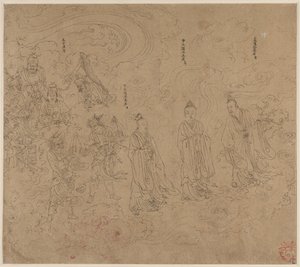 Taoist ve Budist Temaları Albümü: Taoist Tanrıların Alayı: Yaprak 20 by Unknown artist