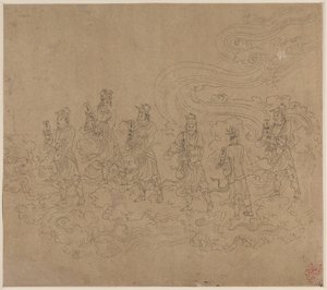 Taoist ve Budist Temaları Albümü: Taoist Tanrıların Alayı: Yaprak 23 by Unknown artist