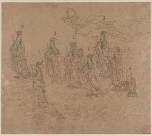 Taoist ve Budist Temaları Albümü: Taoist Tanrıların Alayı: Yaprak 26 by Unknown artist