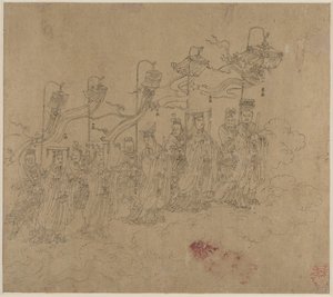 Taoist ve Budist Temaları Albümü: Taoist Tanrıların Alayı: Yaprak 5 by Unknown artist